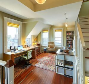 3rd-floor addition Philadelphia row house home office