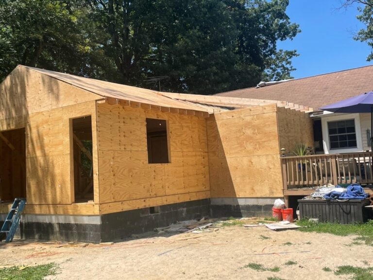Framed home addition with sheathing by MatrixGC