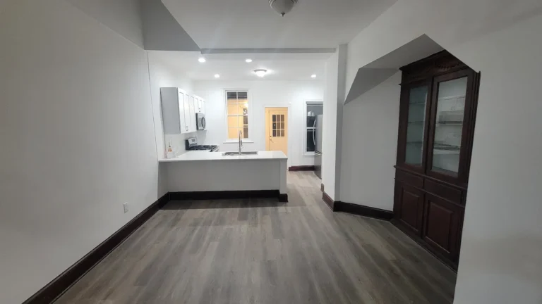 Open living area in Bristol Ave 203(k) renovation
